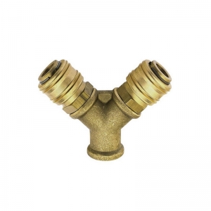 Scule Pneumatice - Distribuitor aer comprimat cu 2 capete de cuplare Ludecke DWS38ES, 3/8", Ø9 mm