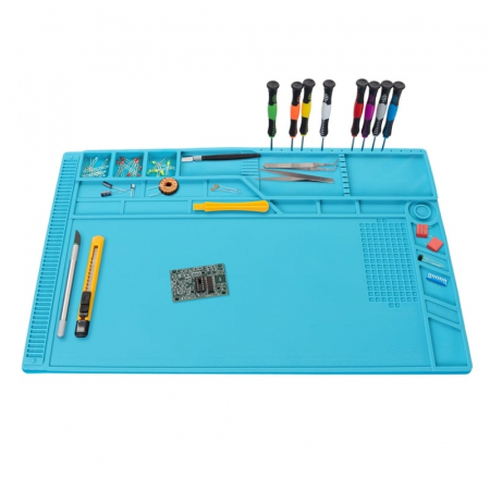 Covoras multifunctional din silicon pentru pistoale de lipit Velleman AS12, 550 x 350 mm, 500 °C [1]