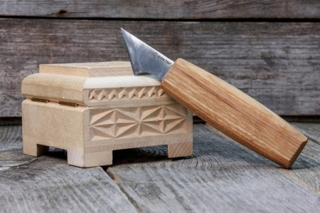 Cutit cu ascutis oblic pentru sculptura geometrica in lemn BeaverCraft C11, 150 mm [9]