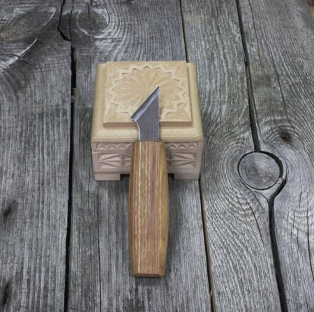 Cutit cu ascutis oblic pentru sculptura geometrica in lemn BeaverCraft C11, 150 mm [8]