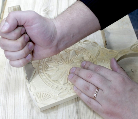 Cutit cu ascutis oblic pentru sculptura geometrica in lemn BeaverCraft C11, 150 mm [6]