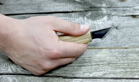 Cutit cu ascutis oblic pentru sculptura geometrica in lemn BeaverCraft C11, 150 mm [5]