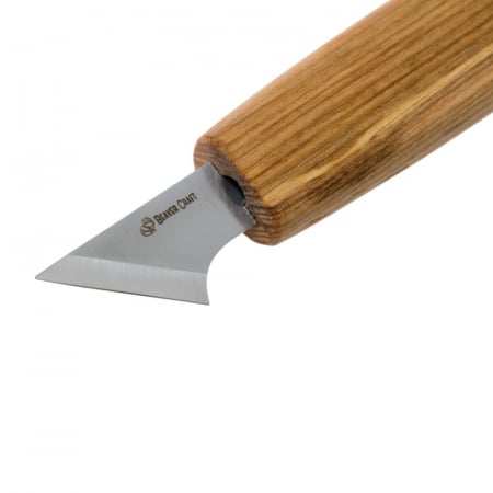 Cutit cu ascutis oblic pentru sculptura geometrica in lemn BeaverCraft C11, 150 mm [2]