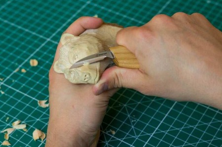 Cutit cu lama dreapta pentru sculptura in lemn BeaverCraft C8, 165 mm [6]