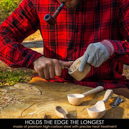 Cutit de cioplit linguri din lemn BeaverCraft SK1, 165 mm [6]