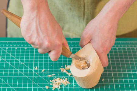 Cutit de cioplit linguri pentru taieturi adanci in lemn BeaverCraft SK5S, 250 mm [9]