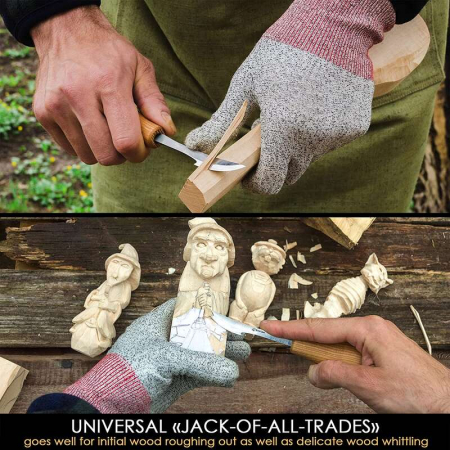 Cutit de sculptura universal cu maner modelat pentru palma BeaverCraft C17P, 160 mm [9]