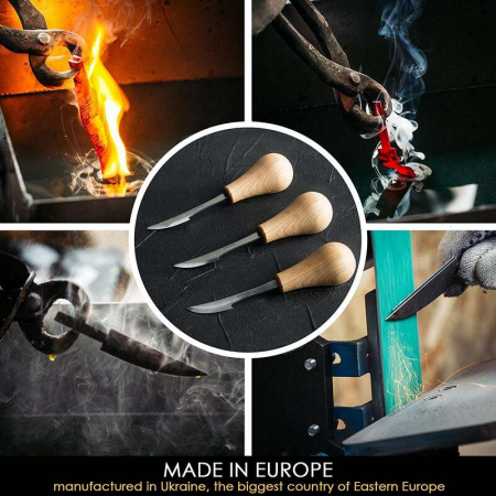 Cutit de sculptura universal cu maner modelat pentru palma BeaverCraft C17P, 160 mm [10]