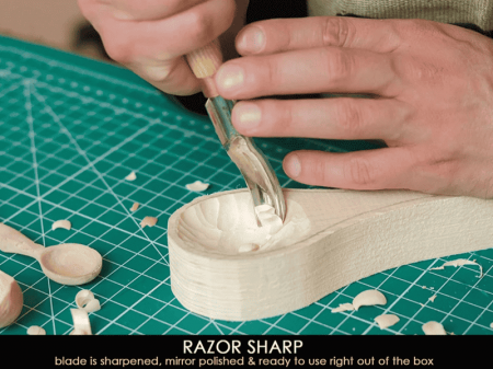 Dalta in forma de U scurta si indoita BeaverCraft K8a/14, taietura 14 mm, 185 mm [2]