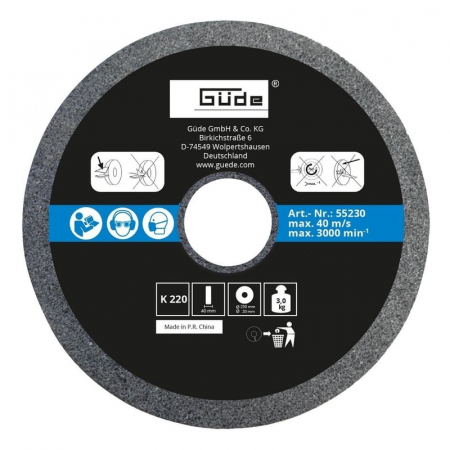 Disc abraziv pentru sistem de ascutire GNS 250 VS Gude 55230, Ø250x12x50 mm, granulatie K220