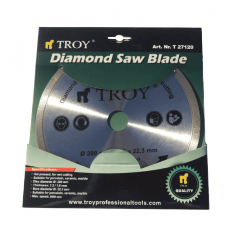 Disc diamantat continuu pentru protelan, ceramica si marmura Troy 27120, Ø200x22.3 mm [1]