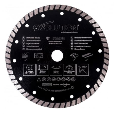 Discuri Taiere Piatra, Ceramica si Beton - Disc diamantat pentru fierastrau circular Evolution RAGEBLADE185DIAMOND-1589, Ø185x20 mm