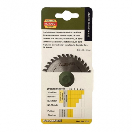 Discuri Multifunctionale - ​​​​​​​Disc pentru FET, taiere lemn, plastic, aluminiu Proxxon 28732, Ø80x10 mm, 36 dinti