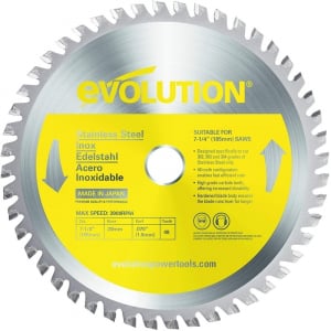 Discuri Taiere Metal - Disc pentru fierastrau circular, taiere inox Evolution S185TCT-48CS-7171, Ø185x20 mm, 48 dinti