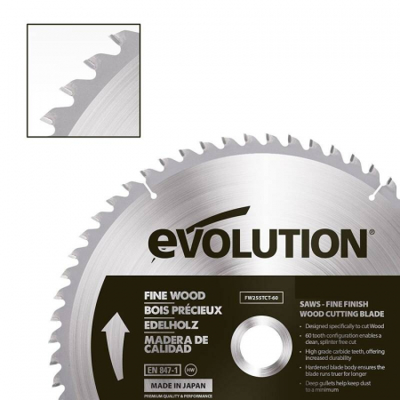 Disc pentru fierastrau circular, taiere lemn Evolution GW355TCT-60, Ø355x25.4 mm, 60 dinti [1]