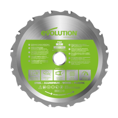 Scule Electrice & Unelte - Disc pentru fierastrau circular, taiere multifunctionala Evolution EVOF165TCT-14CS, Ø165 x 20 mm, 14 dinti
