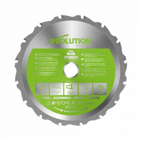 Disc pentru fierastrau circular, taiere multifunctionala Evolution FURYBLADE165MULTI-8063, Ø165 x 20 mm, 14 dinti