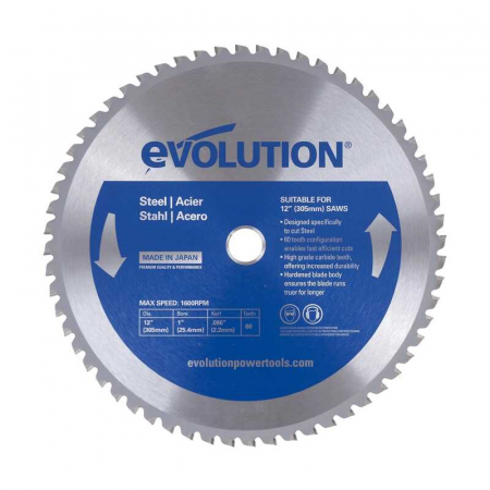 Discuri Taiere Metal - Disc pentru fierastrau circular, taiere otel Evolution M305TCT-60CS-0491, Ø305 x 25.4 mm, 60 dinti
