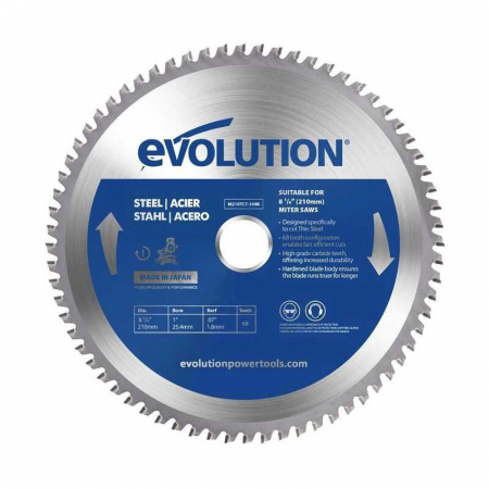 Discuri Taiere Metal - Disc pentru fierastrau circular, taiere otel moale Evolution M210TCT-50MS-0881, Ø210 x 25.4 mm, 50 dinti