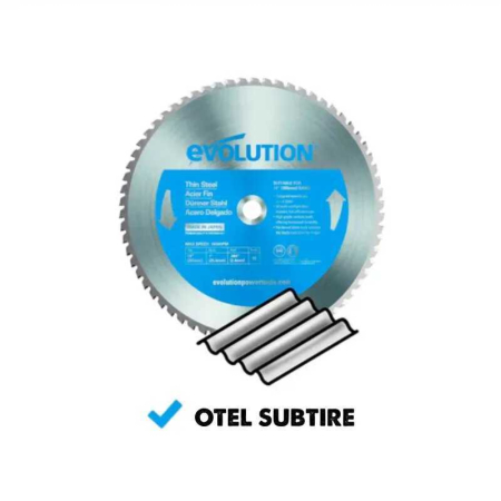Disc pentru fierastrau circular, taiere otel subtire Evolution T185TCT-68MS, Ø185 x 20 mm, 68 dinti [1]