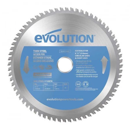 Discuri Taiere Metal - Disc pentru fierastrau circular, taiere otel subtire Evolution T210TCT-68CS, Ø210 x 25.4 mm, 68 dinti