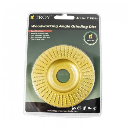 Disc plat pentru slefuire lemn Troy 25071, Ø100x22.2 mm [6]