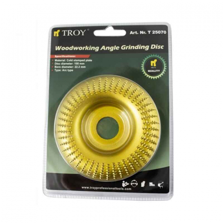 ​​​​​​​Disc rotunjit pentru slefuire lemn Troy 25070, Ø100x22.2 mm [2]