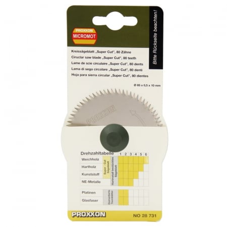 Discuri Fierastrau Circular - Disc ''super cut'' pentru FET, taiere lemn, plastic Proxxon 28731, Ø85x10 mm, 80 dinti