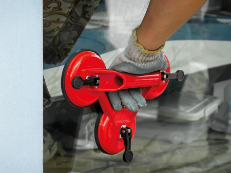 Dispozitiv pentru manipulat sticla cu trei ventuze Toolland HSC3, Ø115 mm [1]