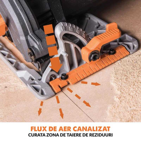 Fierastrau circular de mana fara sina de ghidaj R185CCSX+EU Evolution 027-0003A, 1600 W, Ø185 mm [9]