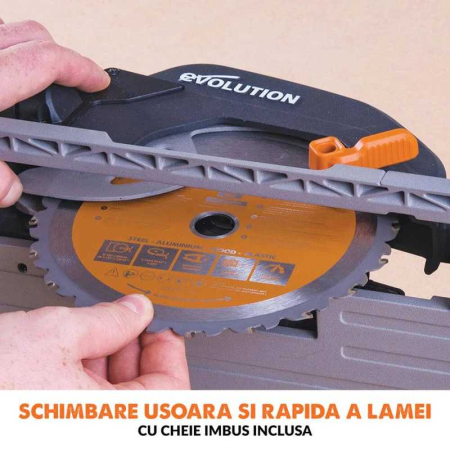 Fierastrau circular de mana fara sina de ghidaj R185CCSX+EU Evolution 027-0003A, 1600 W, Ø185 mm [14]