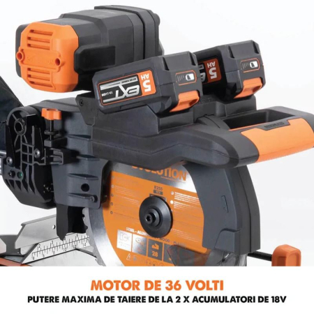 Fierastrau circular de masa multifunctional cu acumulatori, inclinare in ambele sensuri R255SMS-DB Li Evolution 100-0001B, 18 V, Ø255 mm [12]