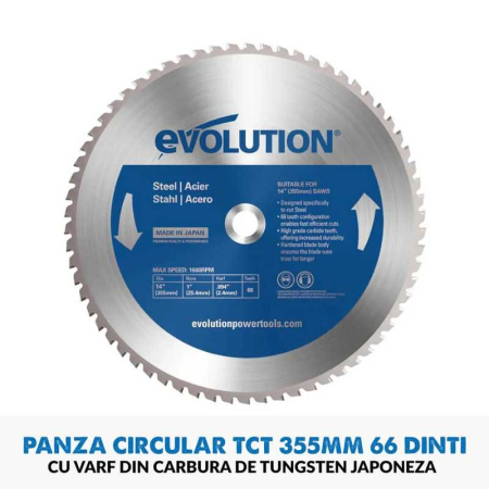 Fierastrau circular de masa S355CPS Evolution 084-0003, 2200 W, Ø355 mm [12]