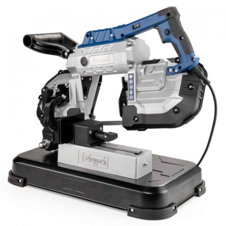 Fierastraie Circulare Unghiulare / Pendulare Stationare de Banc & De Mana - Fierastrau cu banda portabil si baza cu clema pentru metal MBS1200X Scheppach 5901508901, 1200 W, 127 mm