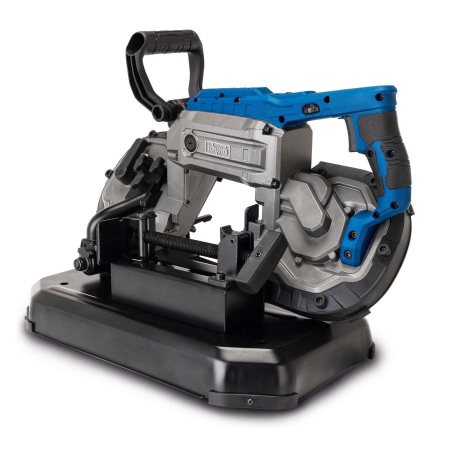 Fierastraie Circulare Unghiulare / Pendulare Stationare de Banc & De Mana - Fierastrau cu banda portabil si baza cu clema pentru metal MBS1200XT Scheppach 5901511901, 1100 W, 127 mm