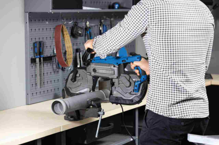 Fierastrau cu banda portabil si baza cu clema pentru metal MBS1200XT Scheppach 5901511901, 1100 W, 127 mm [11]