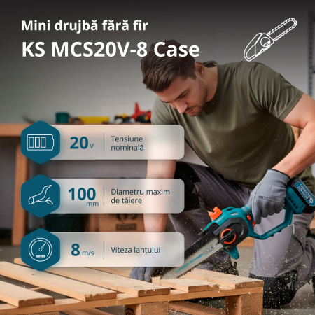 Fierăstrău mini fără fir KS MCS20V-8 CASE PLUS [1]