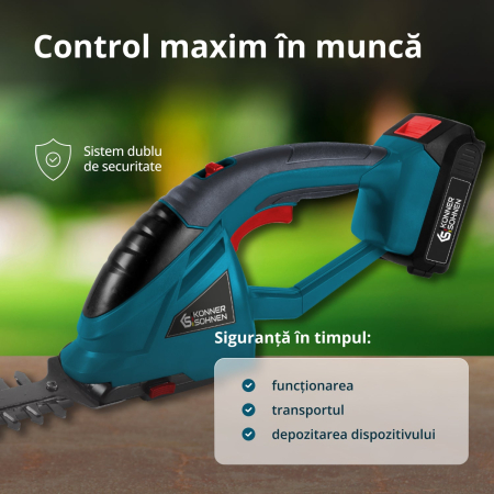 Foarfecă 2 în 1 pentru iarbã si gard viu cu acumulator KS SHT-20V [2]