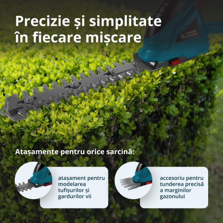 Foarfecă 2 în 1 pentru iarbã si gard viu cu acumulator KS SHT-20V [4]