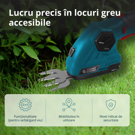 Foarfecă cu acumulator pentru tuns iarbă și gard viu KS SHT-8V [2]
