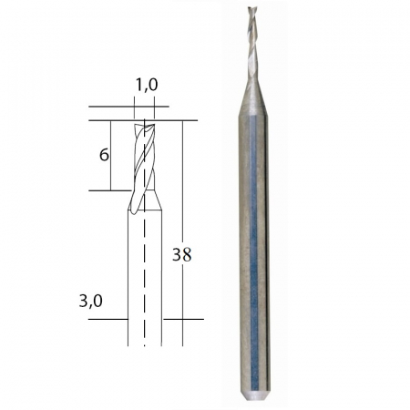 Freza din carbura de tungsten Micromot Proxxon 28758, Ø1 mm [4]