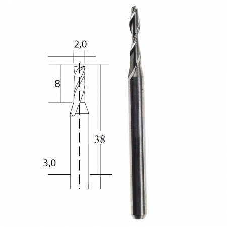 Freza din carbura de tungsten Micromot Proxxon 28759, Ø2 mm [3]