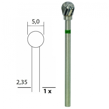 Freza din tungsten-vanadium de forma sferica globulara Micromot Proxxon 28760, Ø5 mm [2]