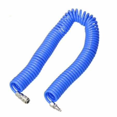 Furtun aer comprimat spiralat cu cupla rapida Troy 18608, 7.5 m, 5 mm [1]