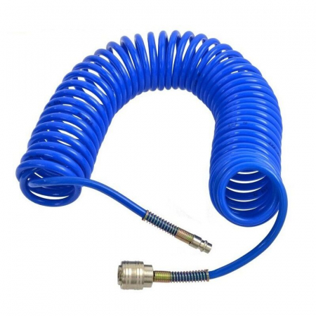 Furtun aer comprimat spiralat cu cupla rapida Troy 18608, 7.5 m, 5 mm [0]