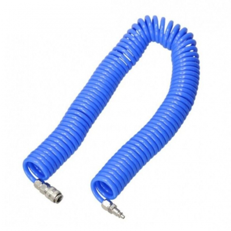 Furtun aer comprimat spiralat cu cupla rapida Troy 18616, 15 m, 5 mm [1]