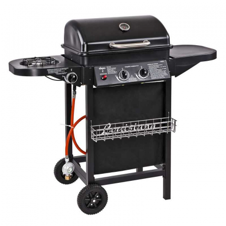 Accesorii Bucatarie - Gratar pe gaz cu arzator lateral si termometru integrat Dema 14003, 490x340 mm