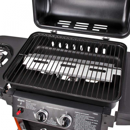 Gratar pe gaz cu arzator lateral si termometru integrat Dema 14003, 490x340 mm [2]