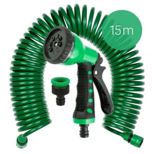 Pompa Apa Gradina - Furtun extensibil de gradina cu pistol pentru pulverizare apa SG10814 Grafner 20633, 15 m