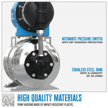 Hidrofor cu afisaj digital HWW 1400.3 VF Gude 93909, 1400 W, 4800 l/h [2]
